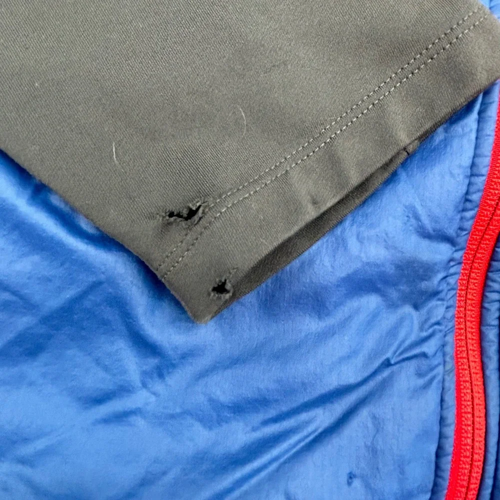 The North Face Mens XL Primaloft Jacket‎ Full Zip Blue Thumb Hole Micro Puffer